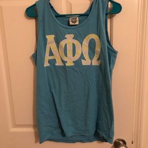 Alpha Phi Omega Comfort Colors Letter Tank